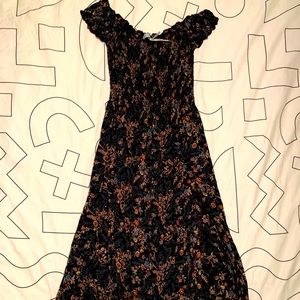 Urban Outfitters Off Shoulder Slit Midi Dress